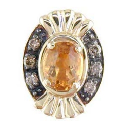 B735 14K CITRINE & CHOCOLATE DIAMOND SLIDE 